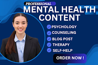 write content on mental health, psychology and self help with health and fitness
