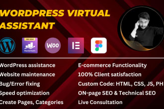 be your wordpress virtual assistant to maintain, update, fix wordpress issues