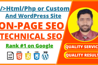 provide onsite SEO optimization service for HTML,PHP, wordpress and wix