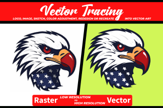 do vector tracing or convert to vector any logo or image in adobe illustrator