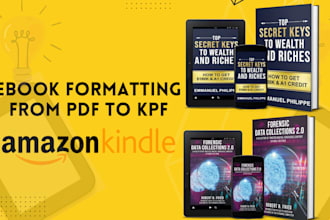 do ebook formatting from PDF, word  files to epub, kpf