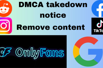 remove infringing copyright content from facebook,tiktok,ig,twitter under dmca