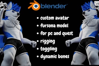 mode unique vrchat avatar, 3d furry model, fursona, vtuber