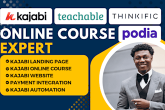 do kajabi website design, thinkific online course teachable kajabi online course