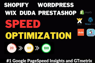 optimize your shopify wordpress wix duda and prestashop website speed