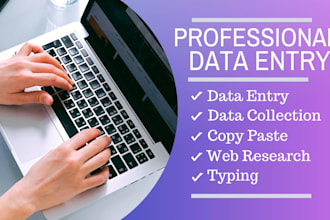 do urgent data entry work, typing and web research
