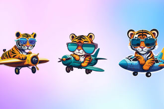 illustrate animal cartoon character