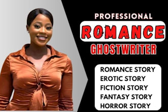 be romance fiction ghostwriter, ebook writer,  book ghostwriter