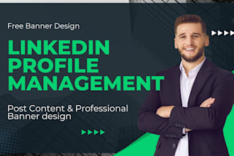 manage linkedin profile, post content, and premium banner design