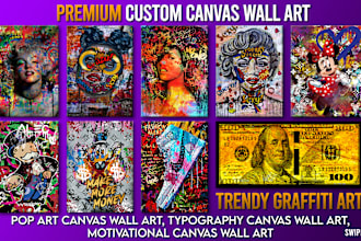 design custom canvas wall art, poster design high quality