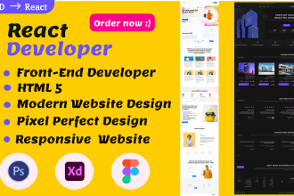 create animated and responsive websites using react nextjs HTML CSS and gsap