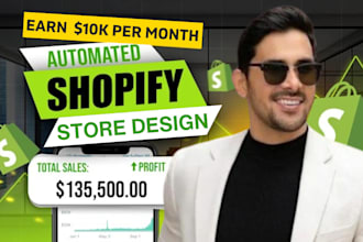 build automated shopify store , dropshipping store or shopify website