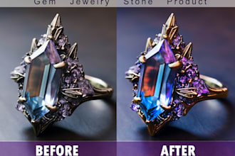 do product photo editing, gem, stone, amazon listing images