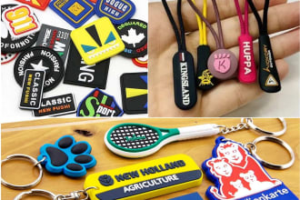 design and manufacture pvc patches zipper puller key chains