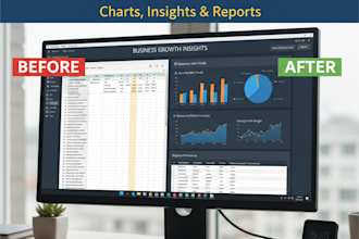 do professional data analysis in excel with charts and insights