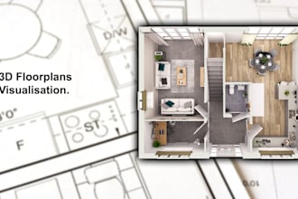 create a 3d architectural floorplan