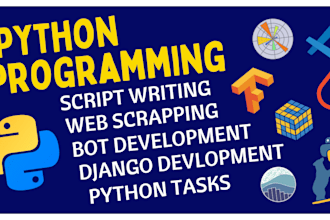 python projects, python scripting, web scrapping and bot dvelopment