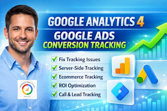 google analytic 4, ads conversion tracking, ga4 ecommerce tracking by GTM
