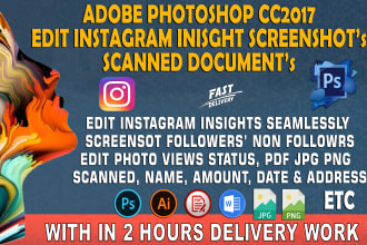 edit instagram screenshot insights change replace text image