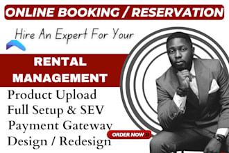 do booqable rental service website design, online booking rental website, SEO