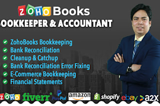 do bookkeeping, reconciliation, cleanup, error fixing in zoho books