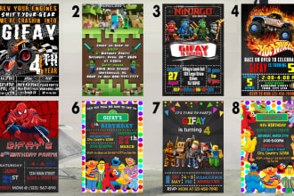 create birthday invitation digital download design