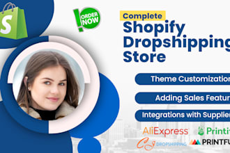 create complete shopify dropshipping store, build shopify website