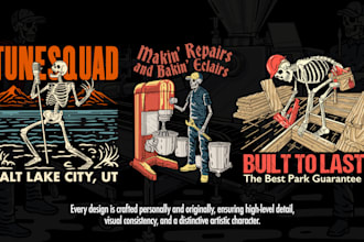 create vintage skull or skeleton design for your brand