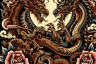 create a traditional or neo traditional tattoo design