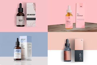 design cbd dropper label packaging and mockup