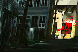 make a highly rendered stylized background art