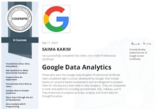 teach or assist you with google data analytics professional cert