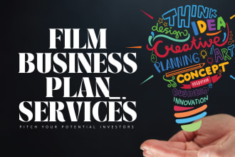 make screenplay schedule, budget and film business plan with financial plan