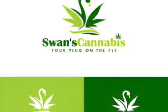 make modern weed, cannabis, hemp and marijuana logo design