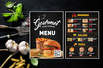 do an amazing menu design, food menu, menu board, restaurant menu design