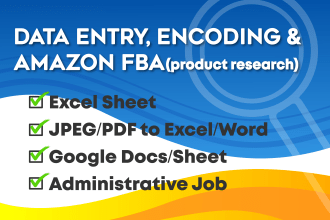 be your personal VA for data entry, web research, amazon fba