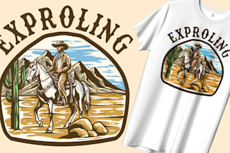 draw custom design tees in amazing vintage ilustration