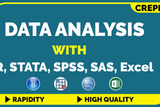 do the statistical analysis of your datasets with r, spss, stata