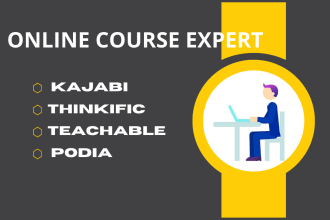 setup kajabi online course website,kajabi sales page,teachable, thinkific expert