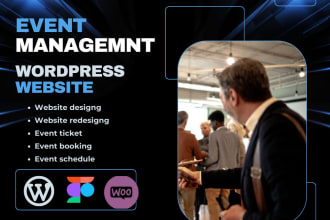 create custom event website, event management, business website with wordpress