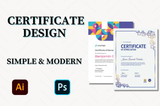 create certificate design, diploma, award, medical, or any editable certificate