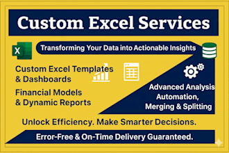 make any excel project,template,report,and financial model