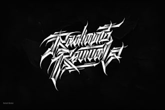make unique black, slam, 3d paint metal logo for your band