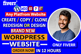 create, copy, clone, redesign or design brand new wordpress website in 12 hours