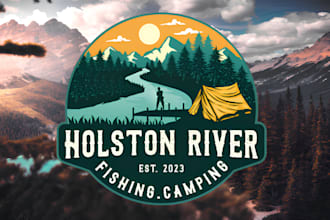 do mountain adventure outdoor and travel logo design in 18hrs