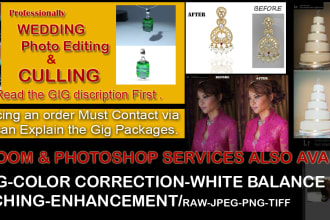 do professionally lightroom and photoshop editing