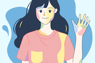 design flat illustrations for UI screens and brands