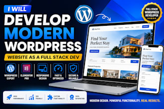 develop a modern wordpress website as a full stack dev