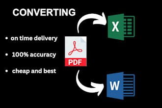 convert PDF to excel or PDF to word for you perfectly