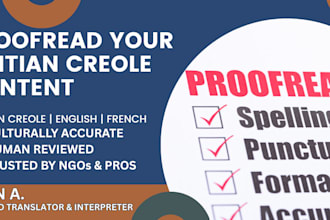 professionally proofread your haitian creole with precision